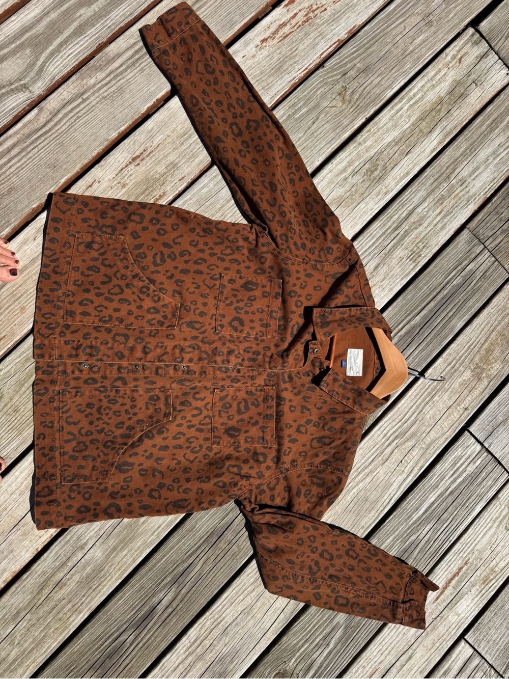 Universal Thread Brown Leopard Print Jean Jacket